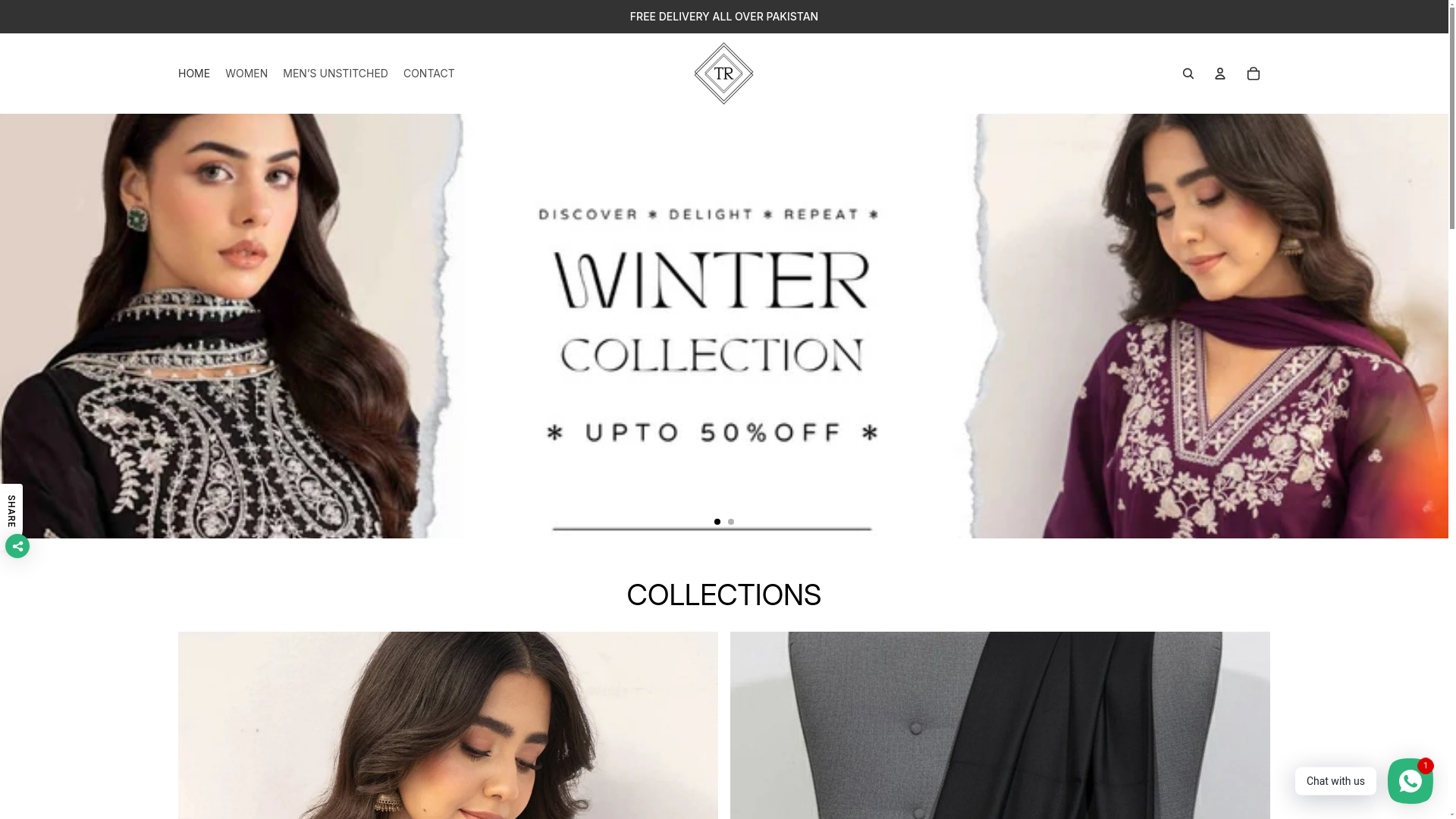 website screenshot of https://trcollection02.com/