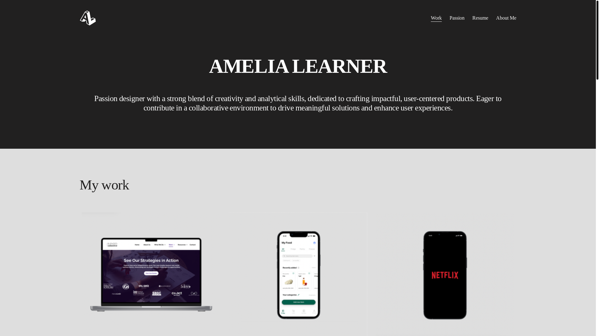 website screenshot of https://amelialearner.com/