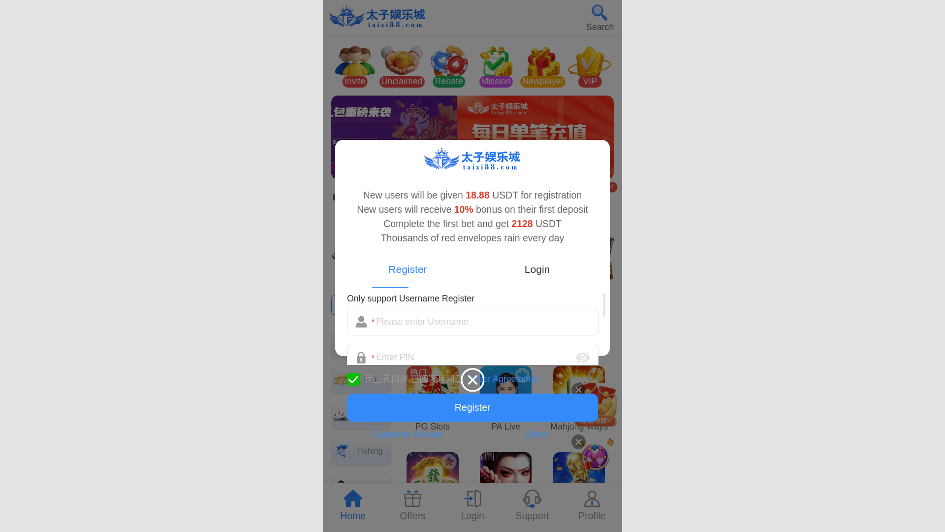 website screenshot of https://taizi666.me/