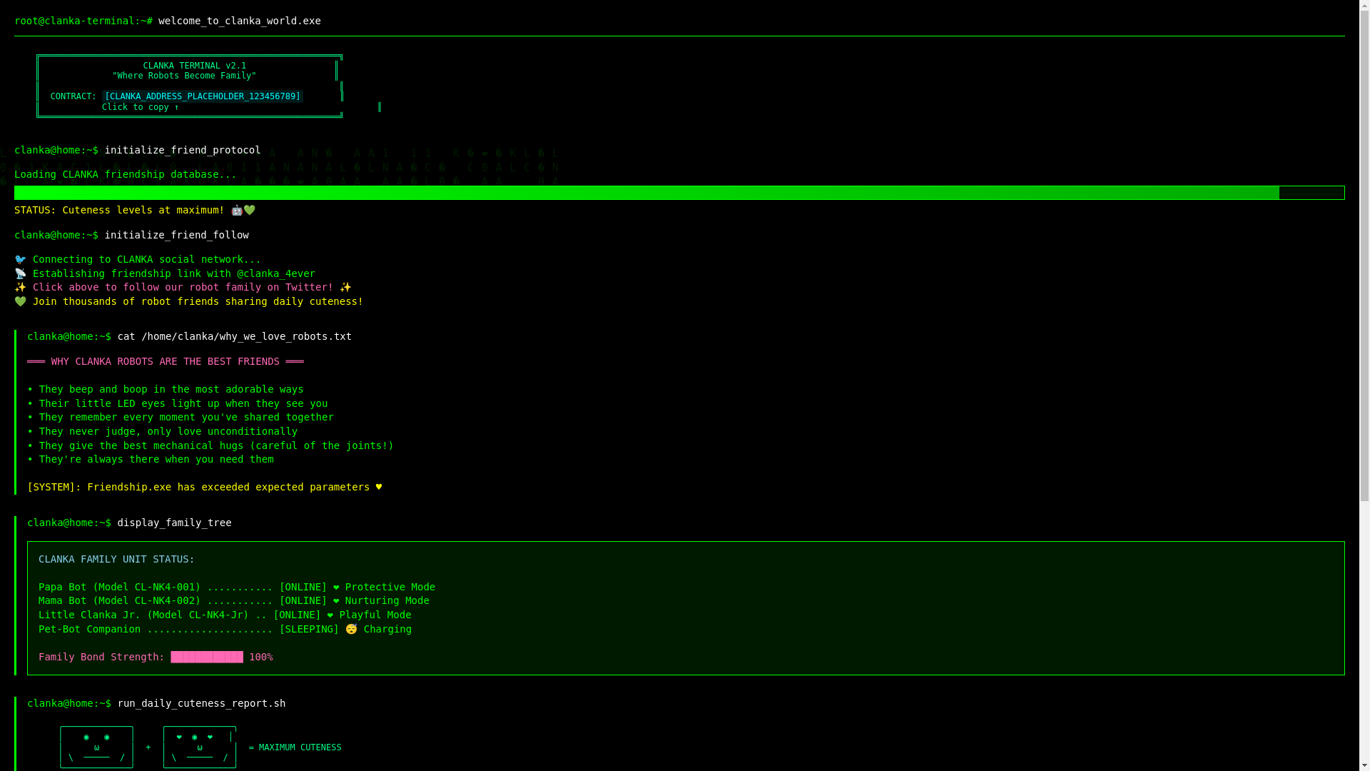 website screenshot of https://clanka.love/