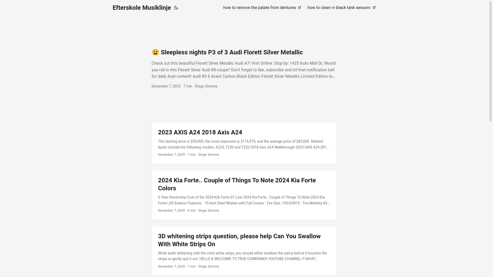 website screenshot of https://efterskolemusiklinje.pages.dev/