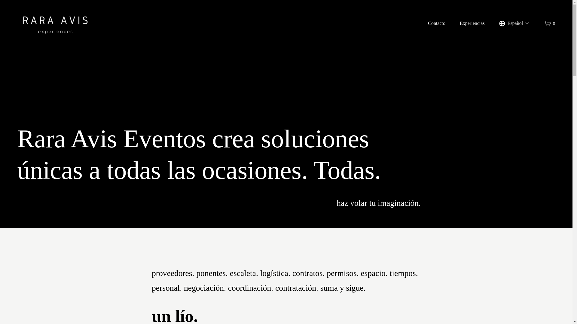 website screenshot of https://raraavisexperience.com/