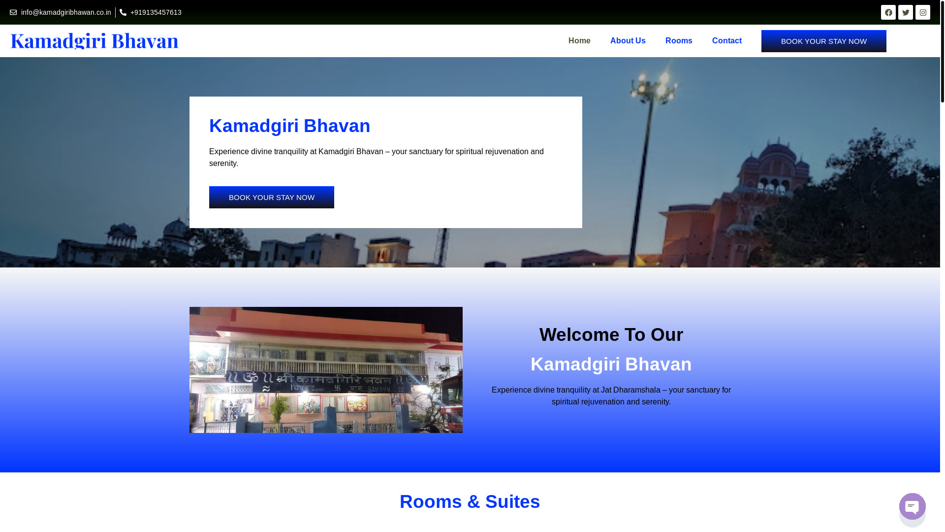 website screenshot of https://kamadgiribhawan.co.in/