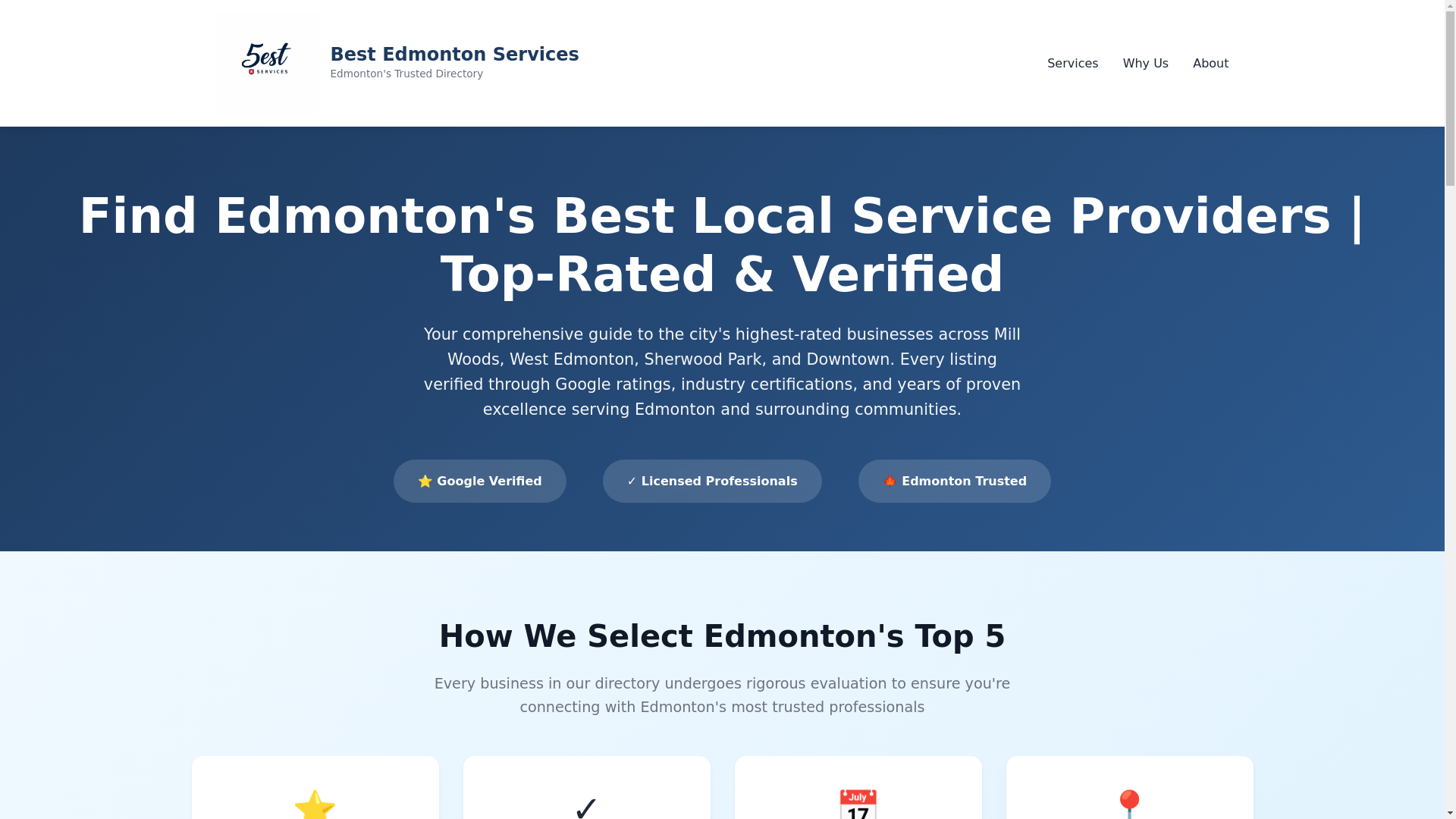 website screenshot of https://edmontonbestservices.ca/