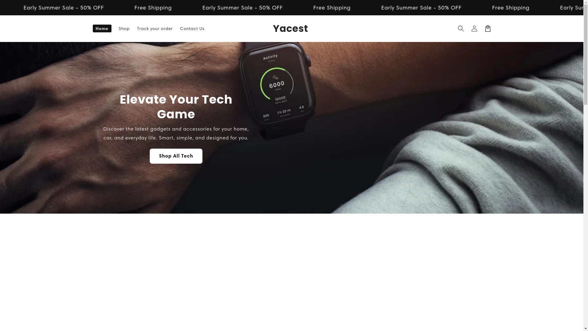 website screenshot of https://yacest.shop/
