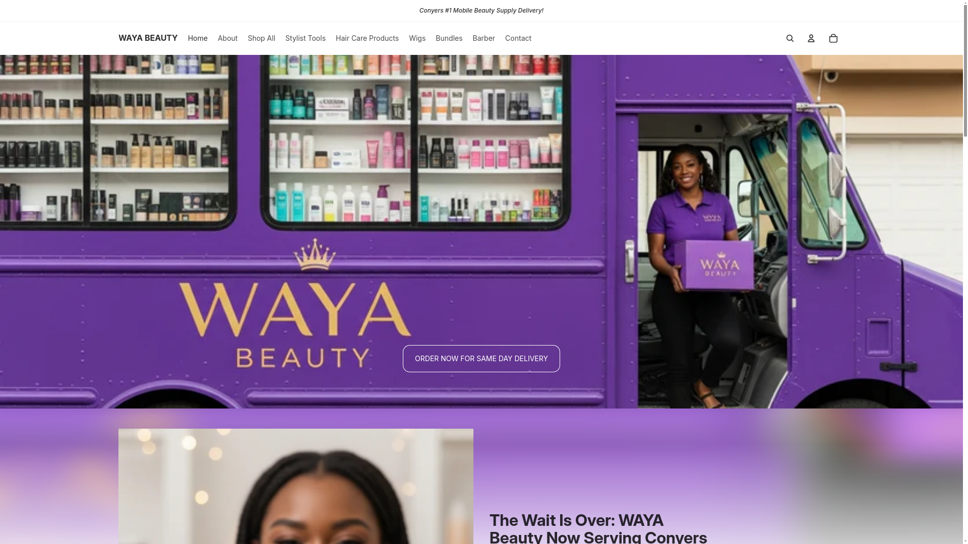website screenshot of https://wayamobilebeauty.com/
