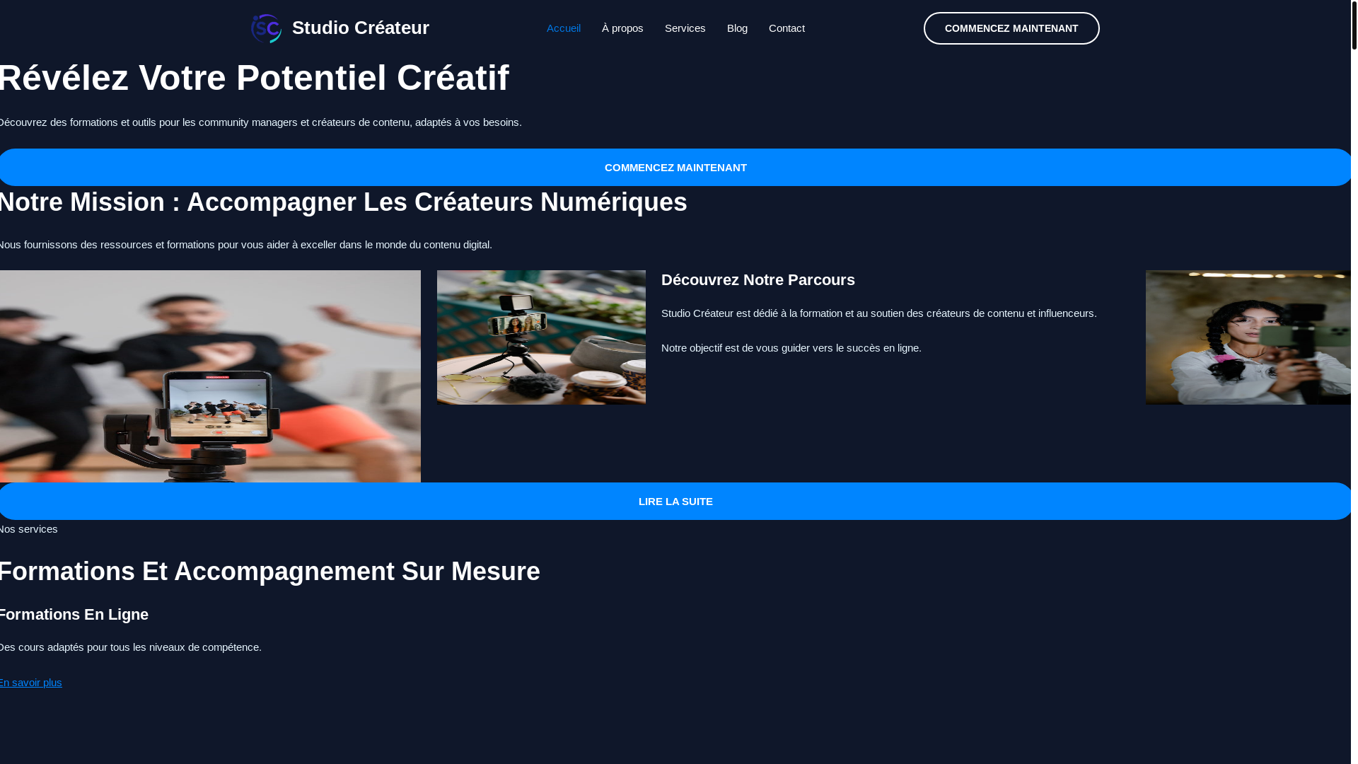 website screenshot of https://studiocreateur.org/