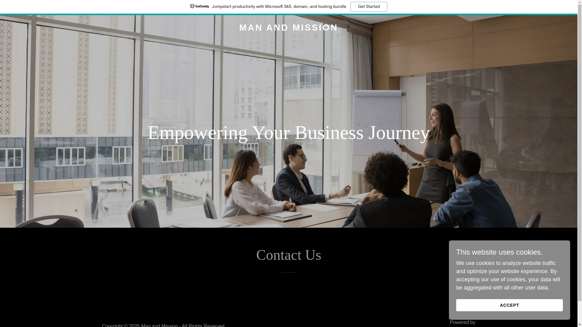 website screenshot of https://manandmission.com/