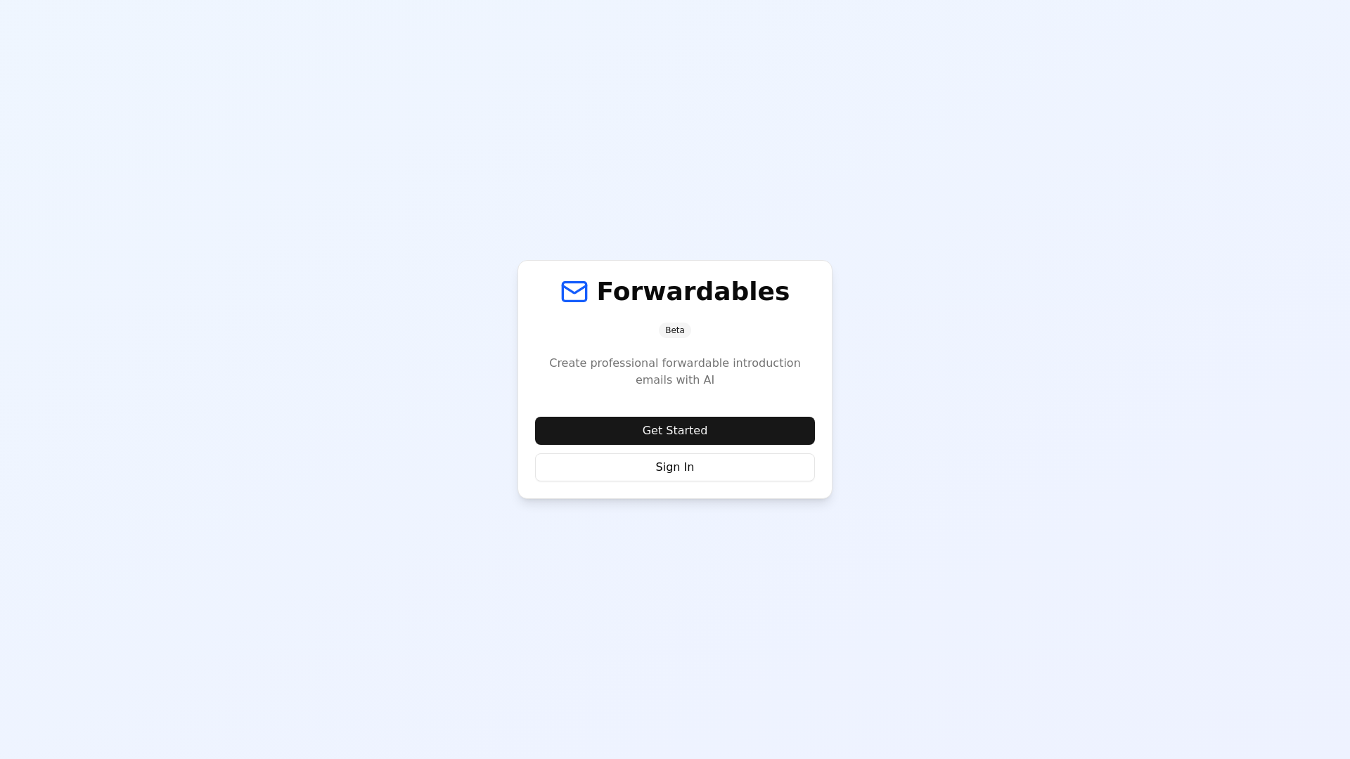website screenshot of https://forwardables.com/