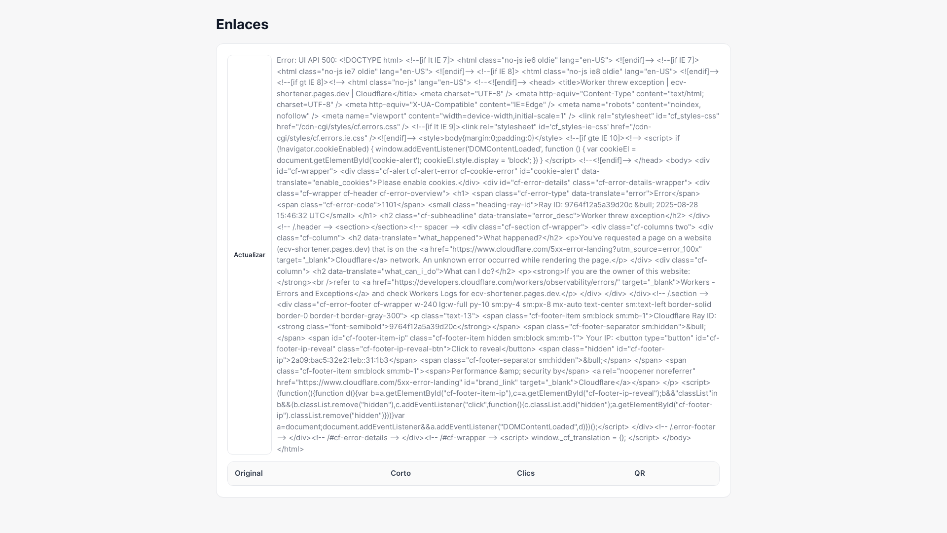 website screenshot of https://ecv-shortener.pages.dev/