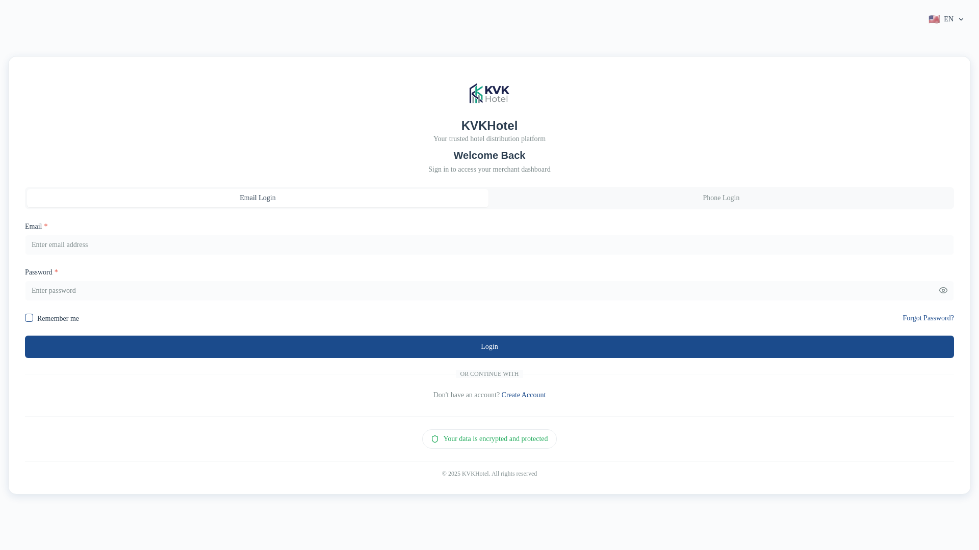 website screenshot of https://kvkhoteldistribution.com/