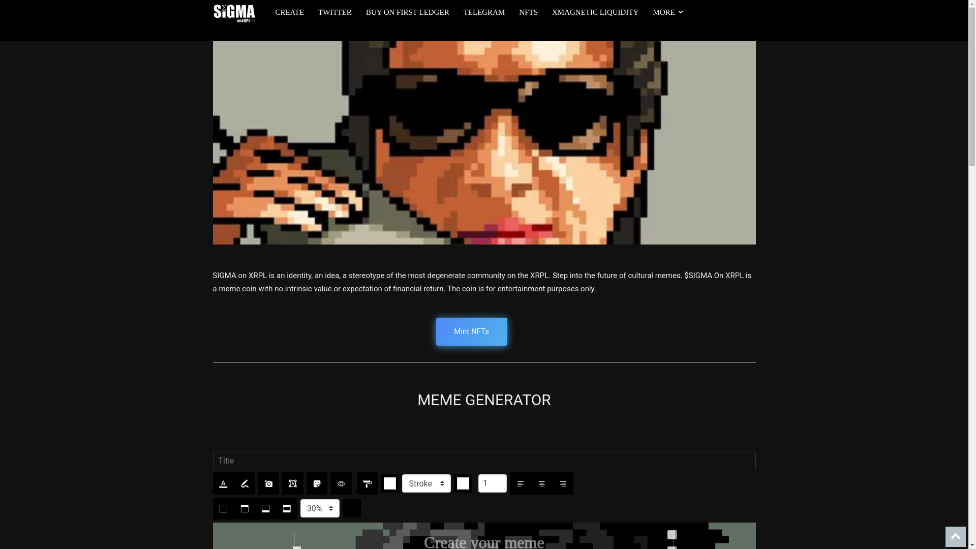 website screenshot of https://sigma-nfts.pages.dev/