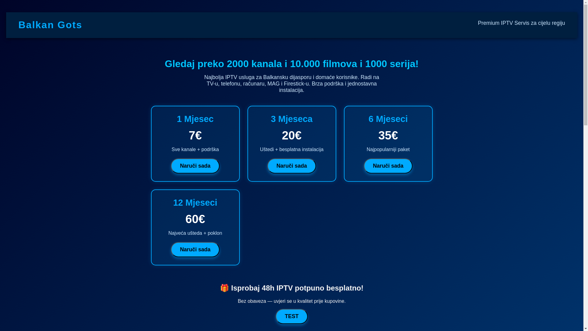 website screenshot of https://balkan-gots.com/