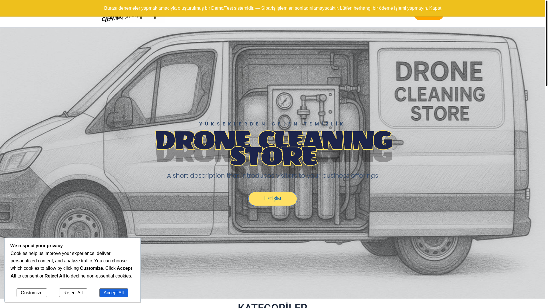website screenshot of https://dronecleaningstore.com/