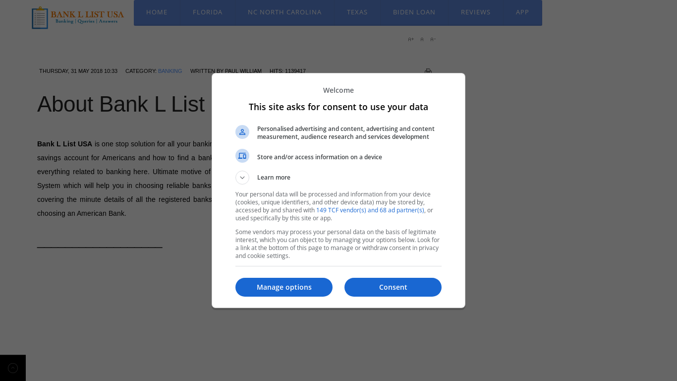 website screenshot of https://bankllist.us/