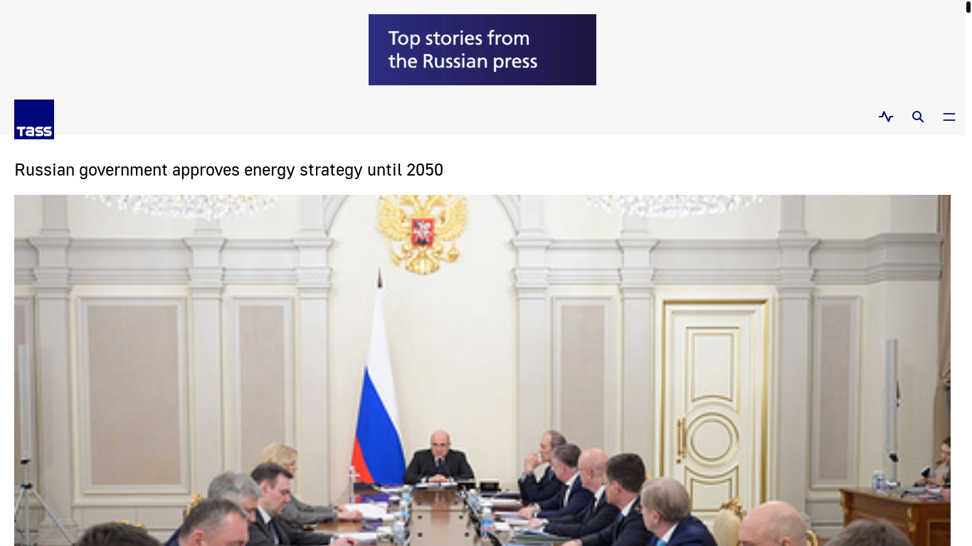 website screenshot of https://tass.com/