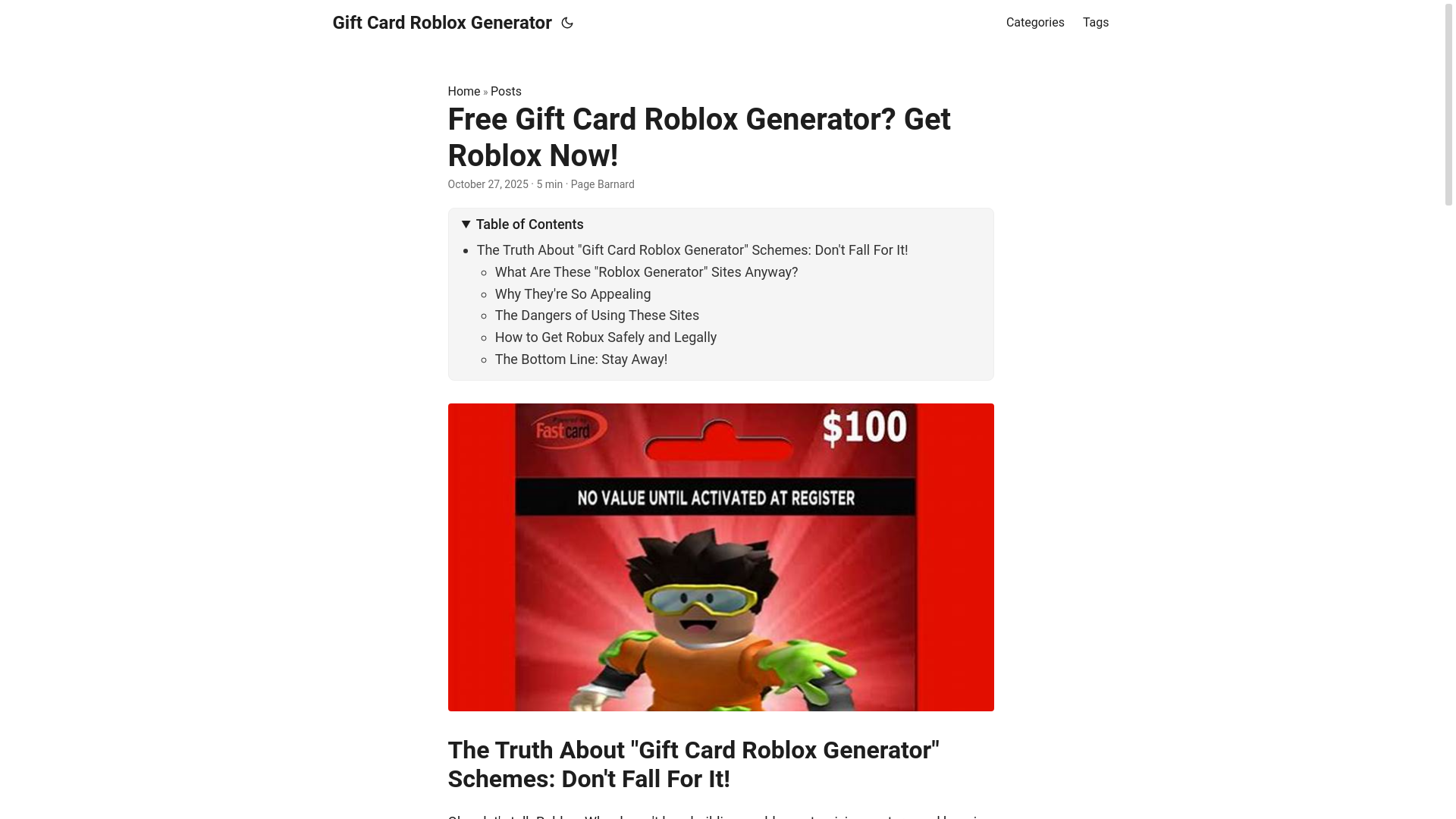website screenshot of https://gift-card-roblox-generator.pages.dev/