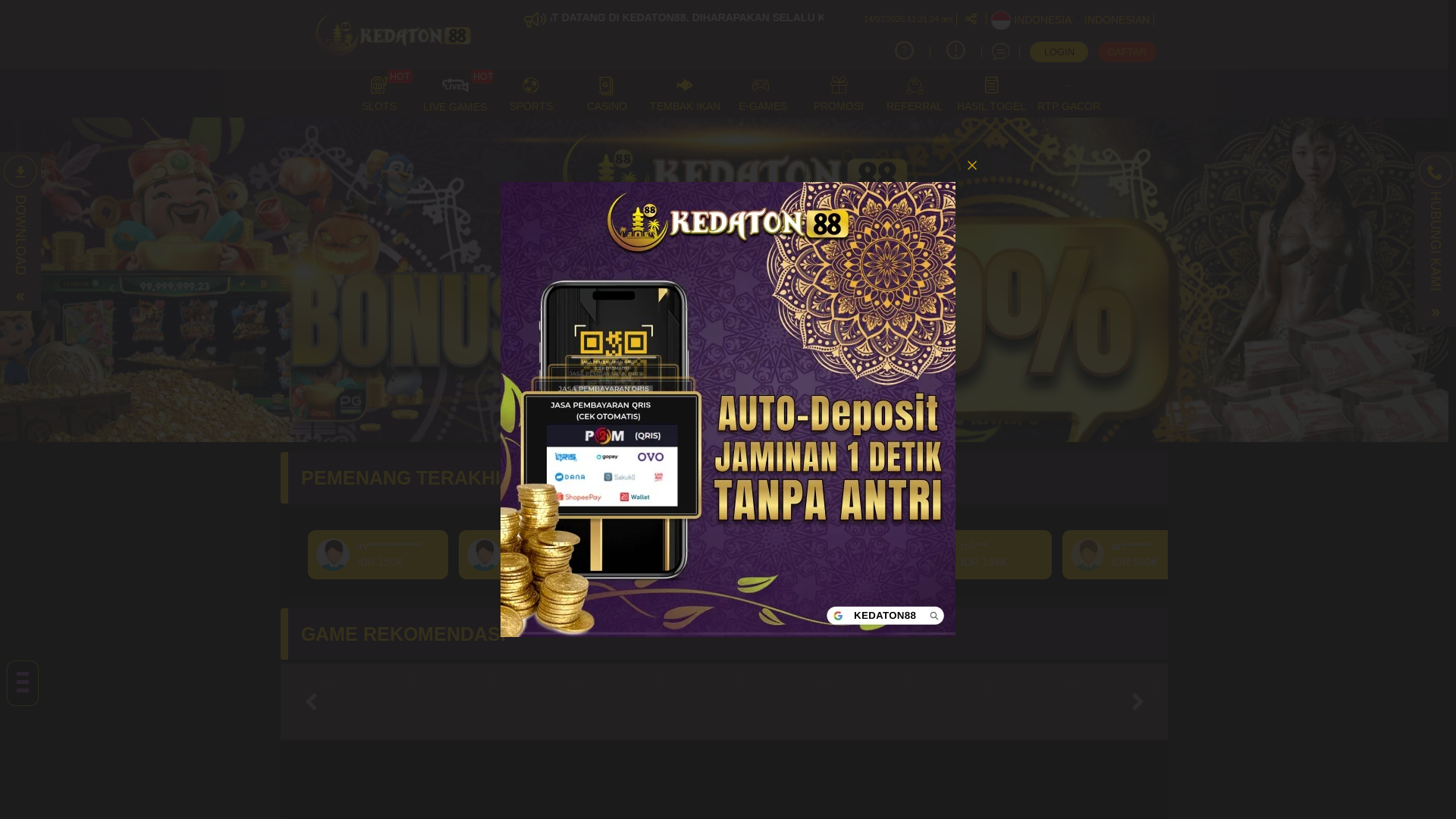 website screenshot of https://kedaton88gate.cfd/