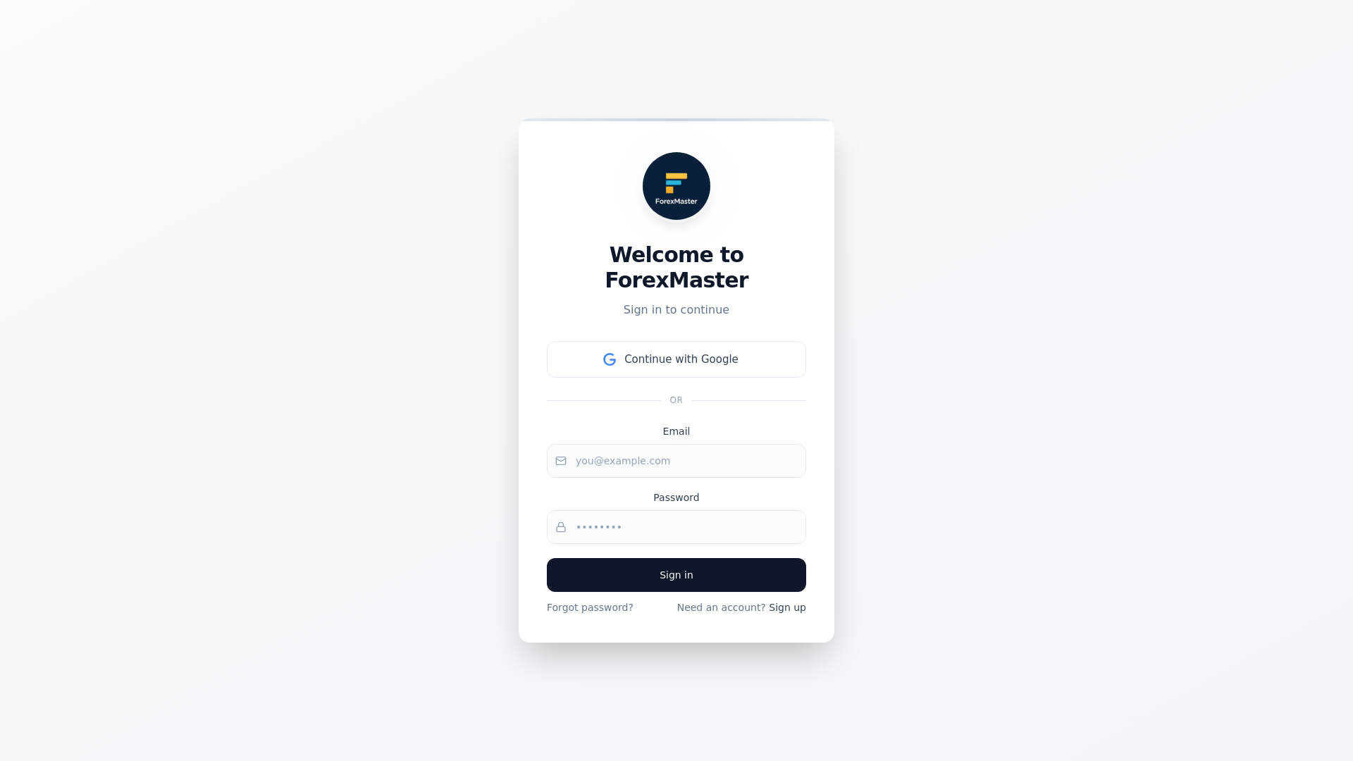 website screenshot of https://forexmastersnf.com/