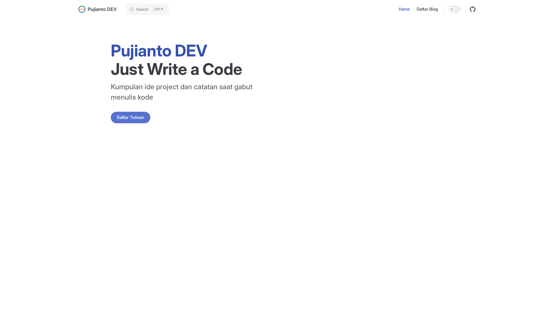 website screenshot of https://pujiantodev-vitepress.pages.dev/