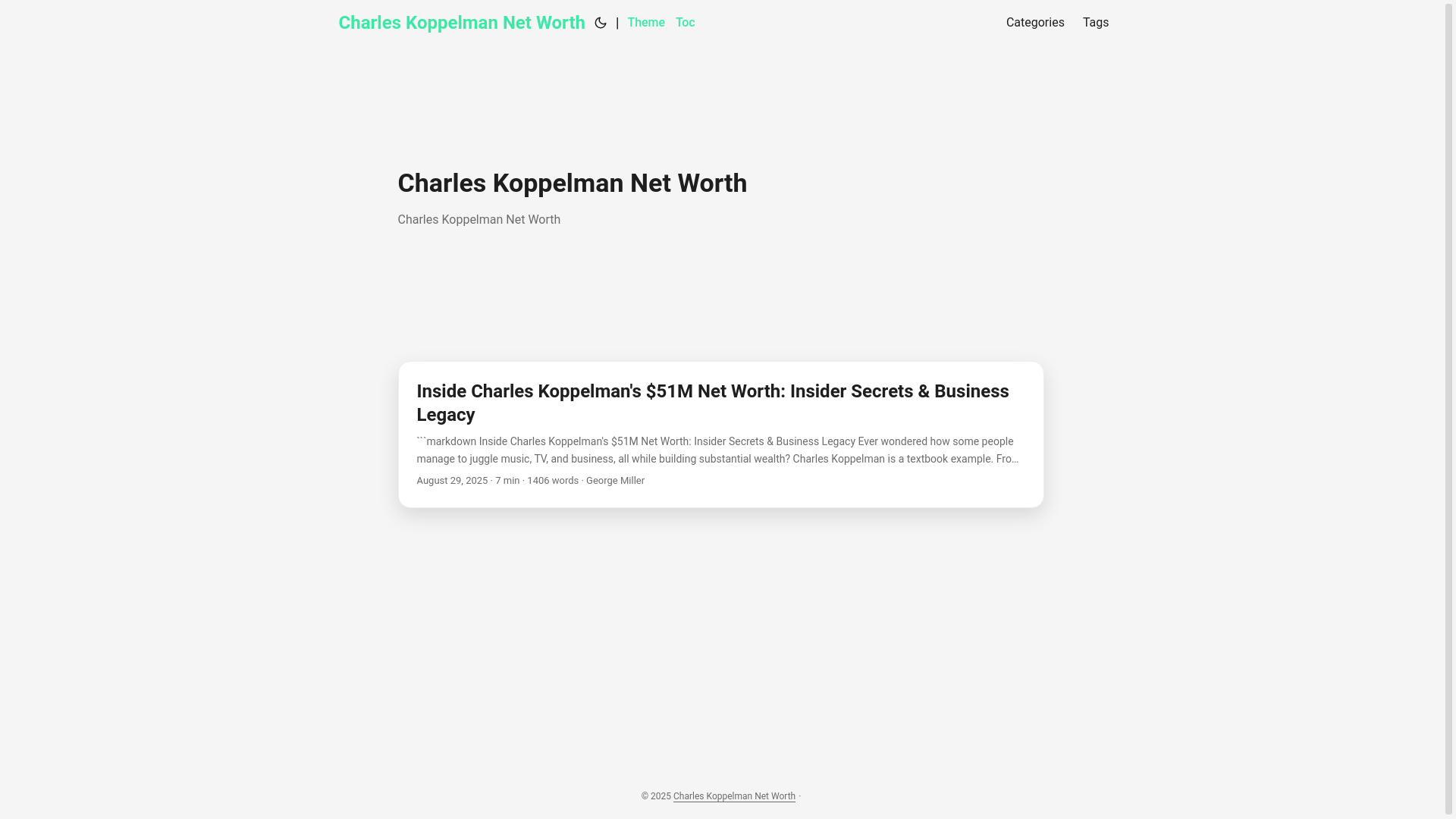 website screenshot of https://charles-koppelman-net-worth.pages.dev/