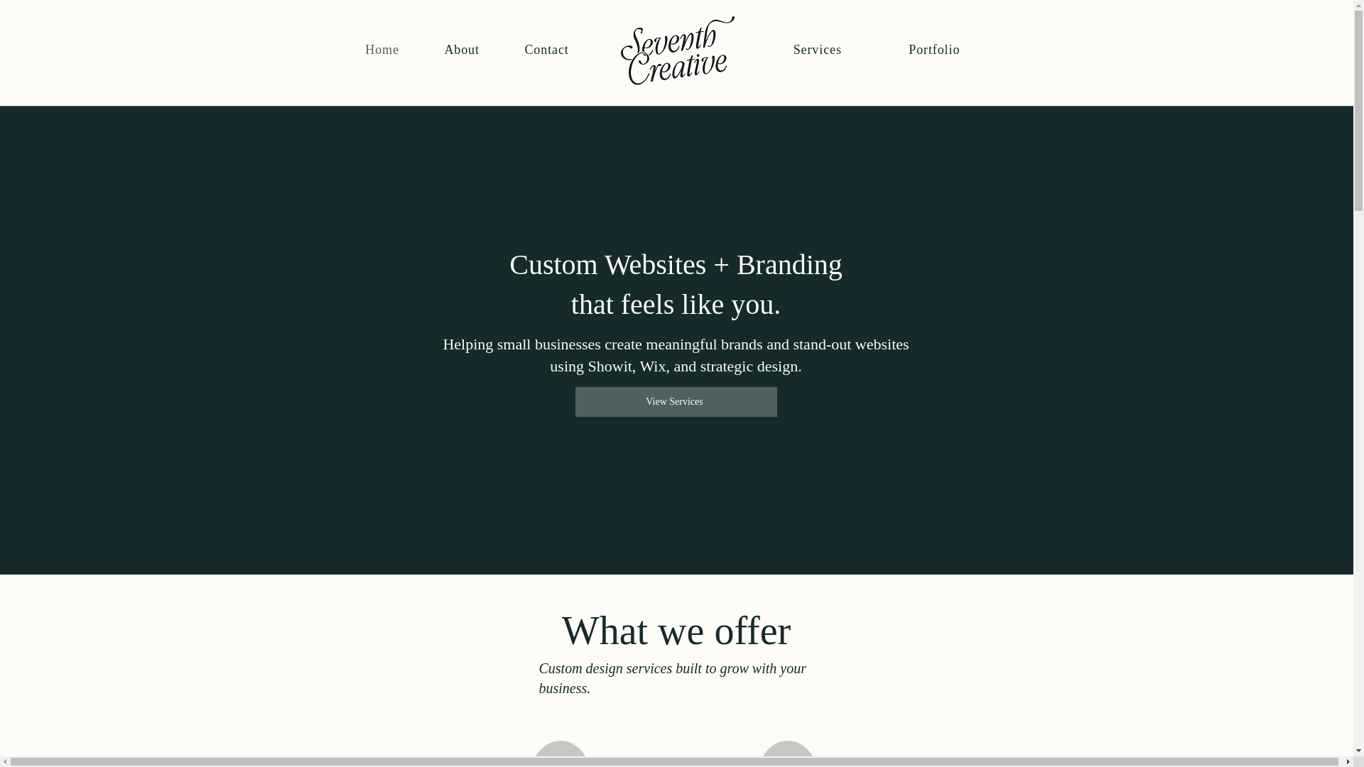website screenshot of https://seventhcreativeco.com/