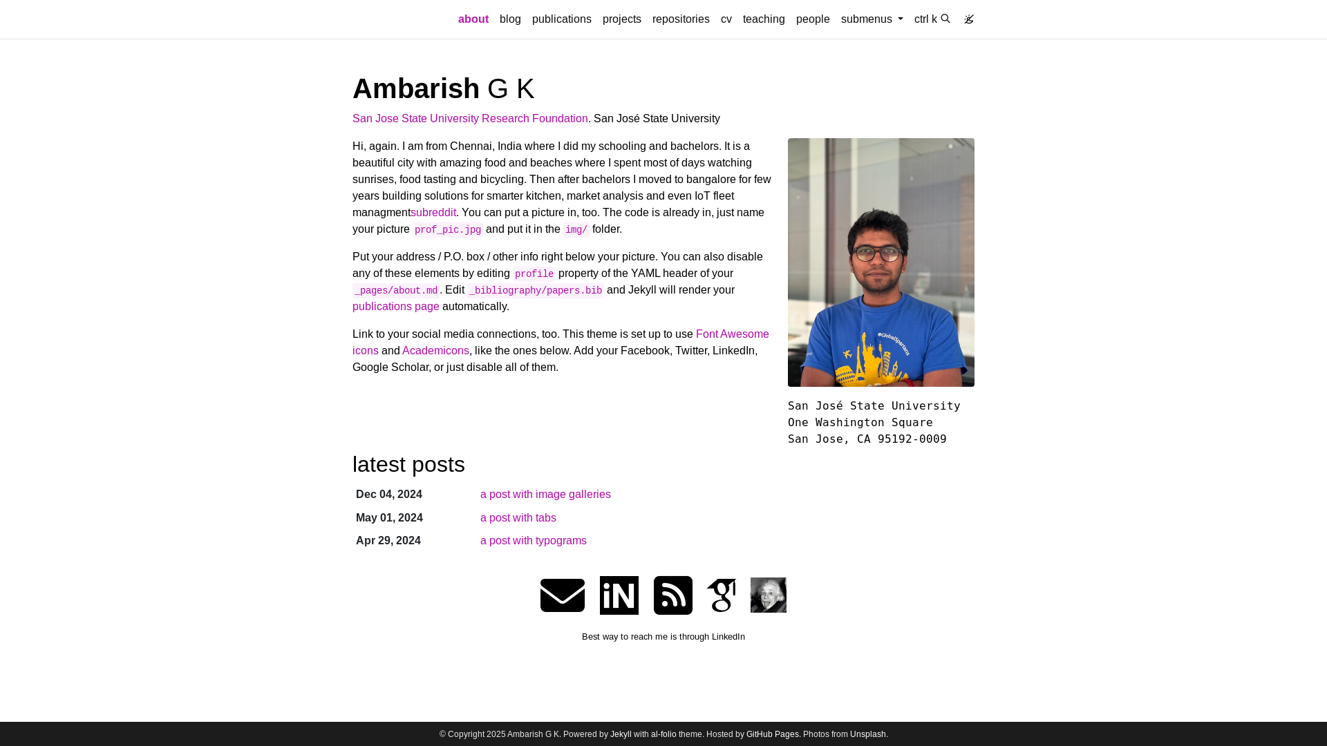 website screenshot of https://ambarishgk.me/