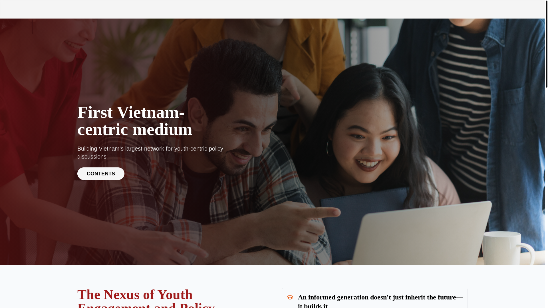 website screenshot of https://theyouthspeakvn.com/