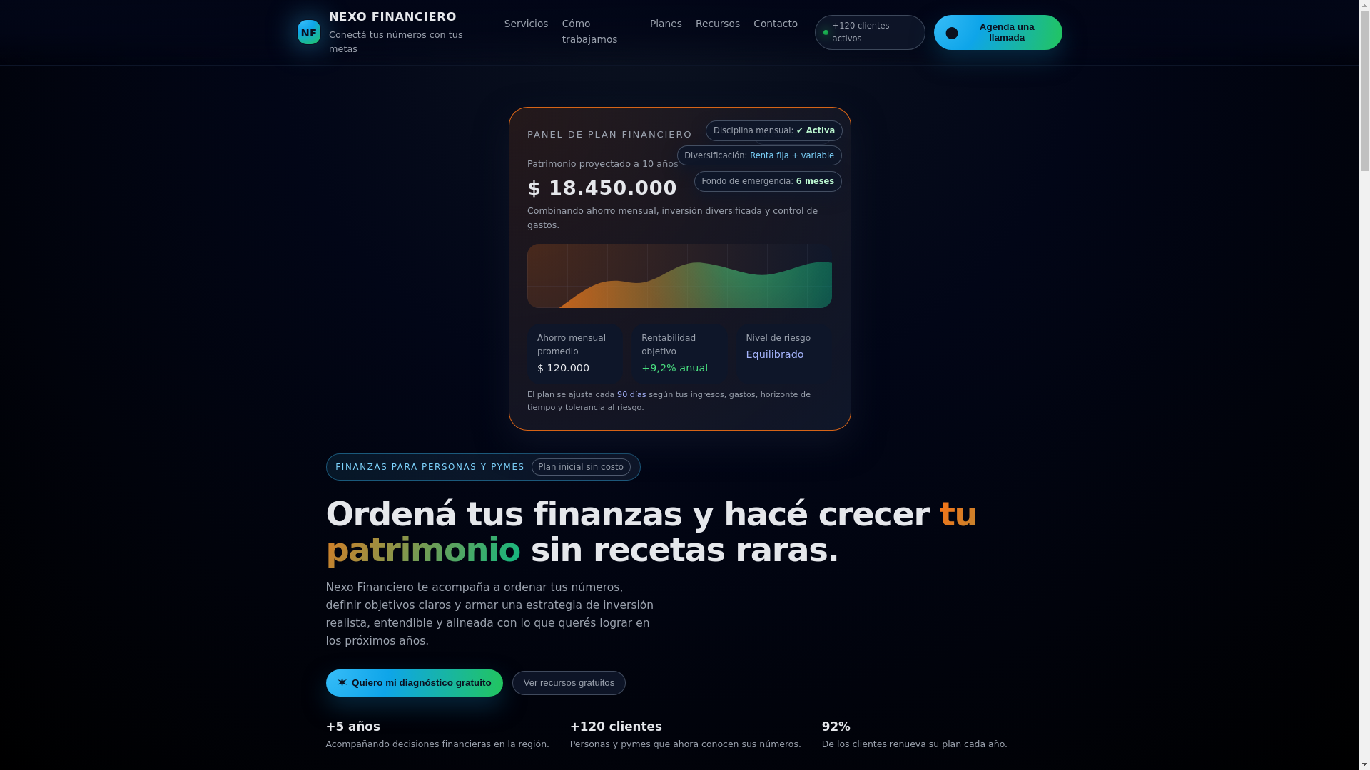 website screenshot of https://nexofinaciero.site/