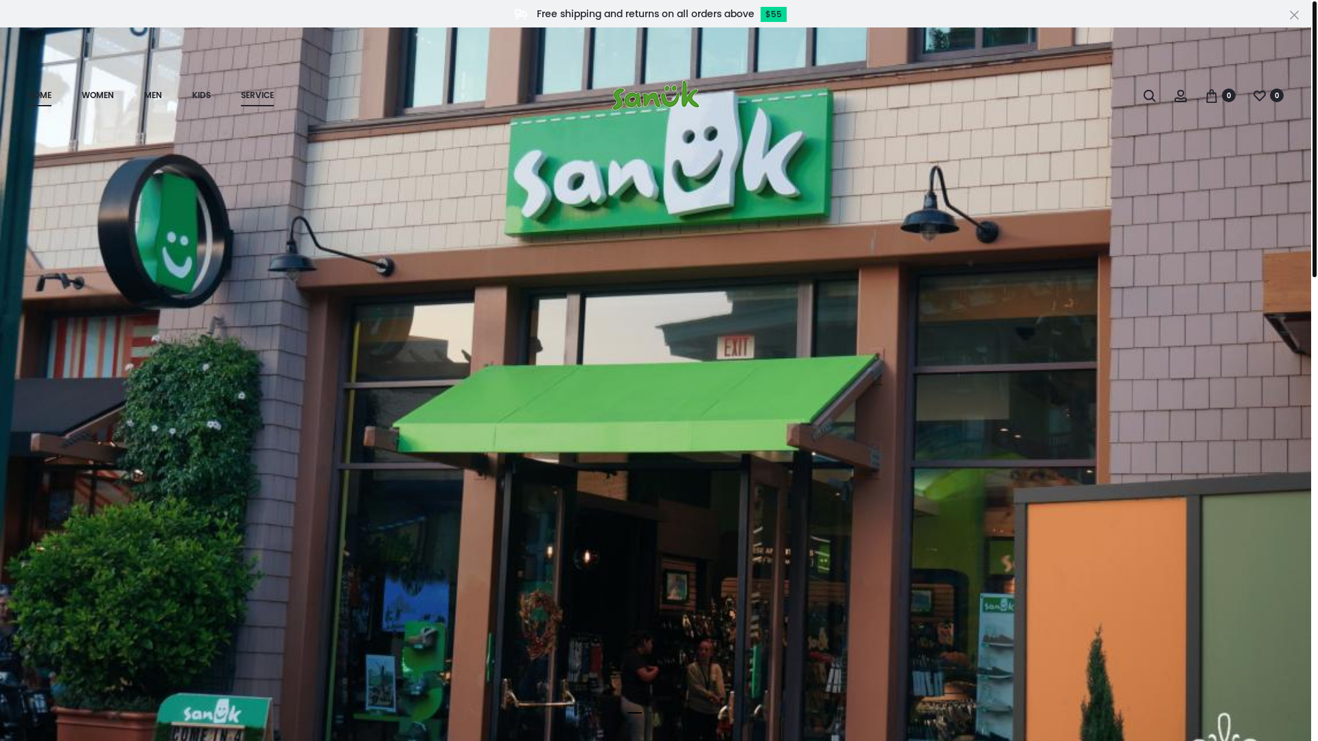 website screenshot of https://www.sanuks.us/