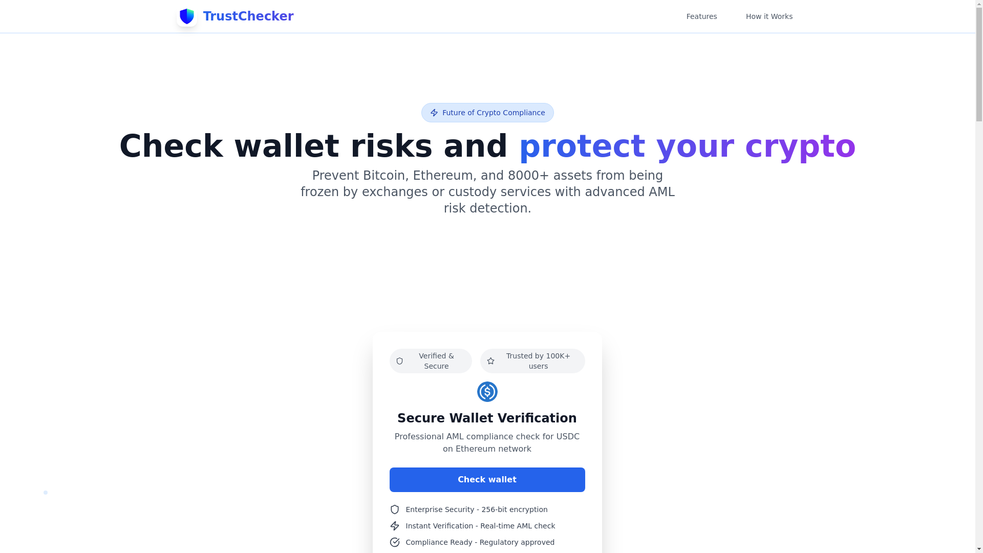 website screenshot of https://trustchecker.app/