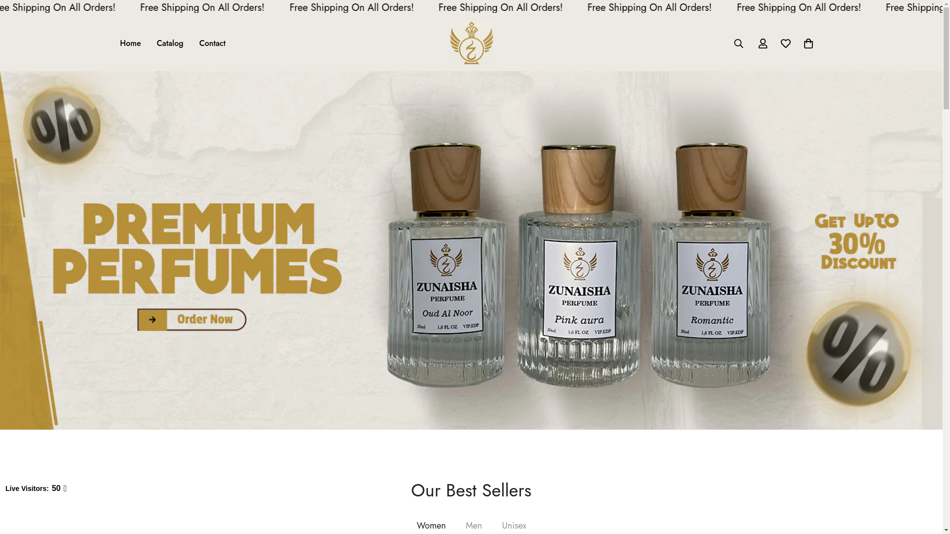 website screenshot of https://zunaisha.store/