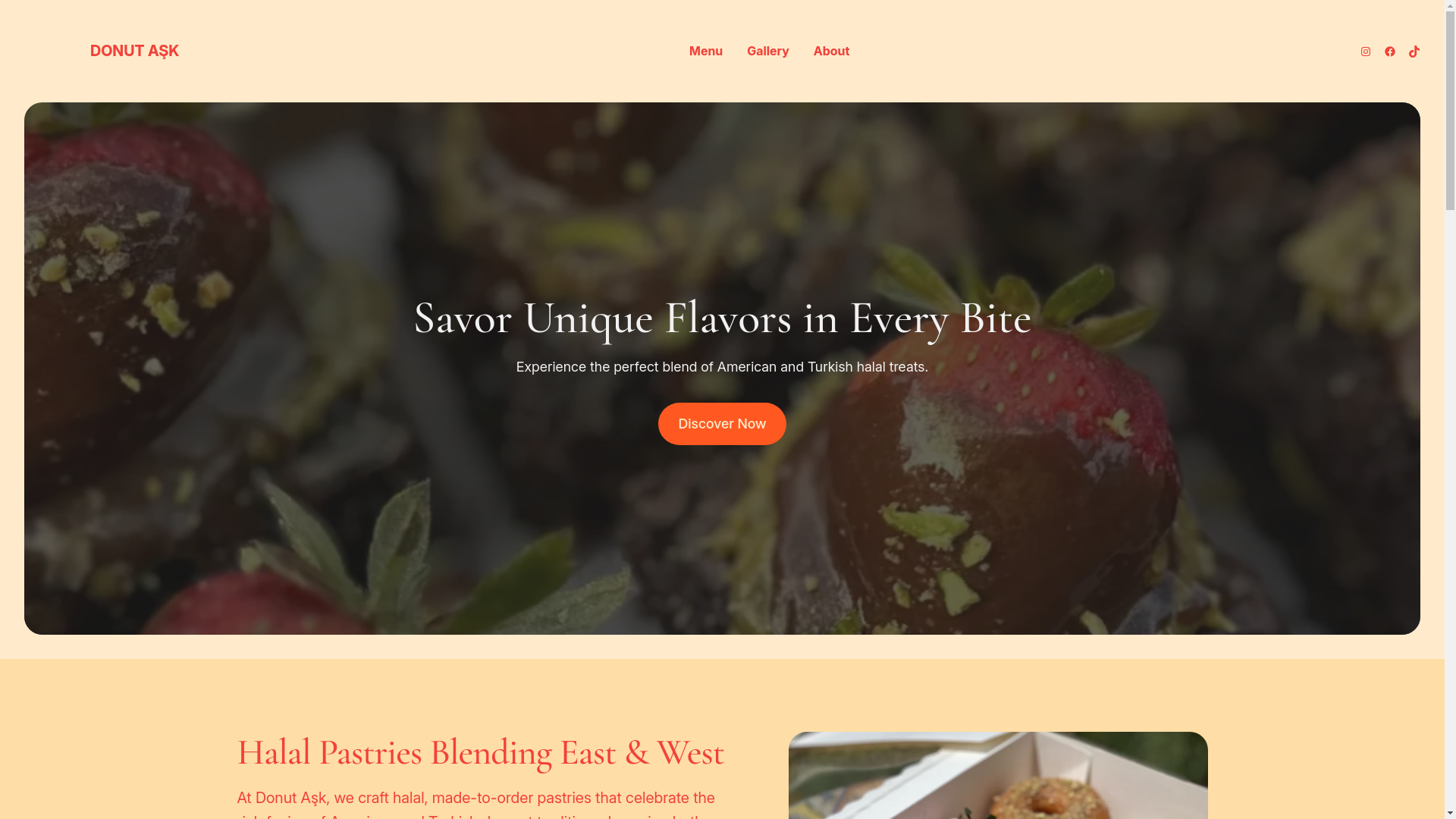 website screenshot of https://donutaskbakery.com/