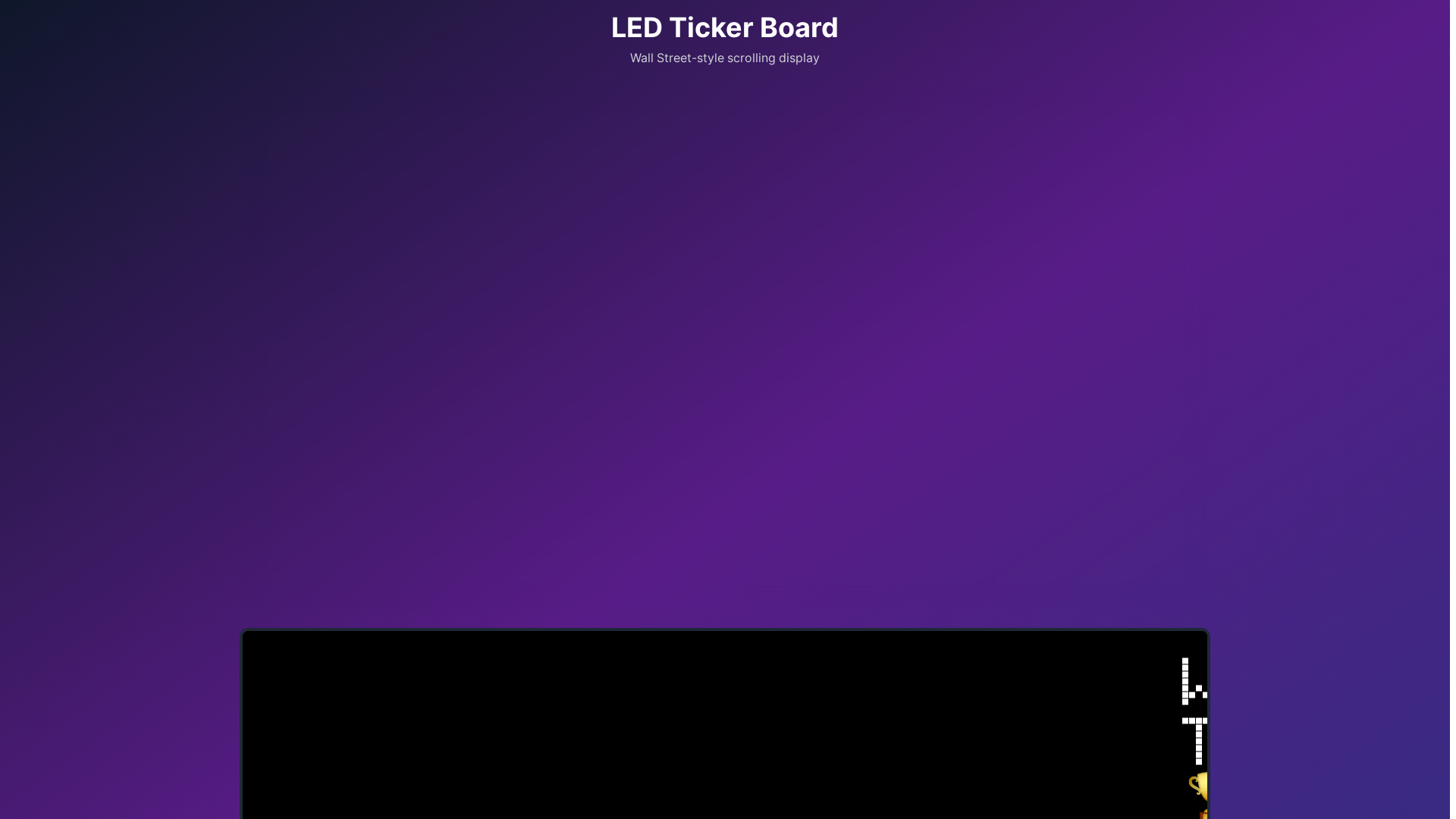 website screenshot of https://ledtickerboard.com/