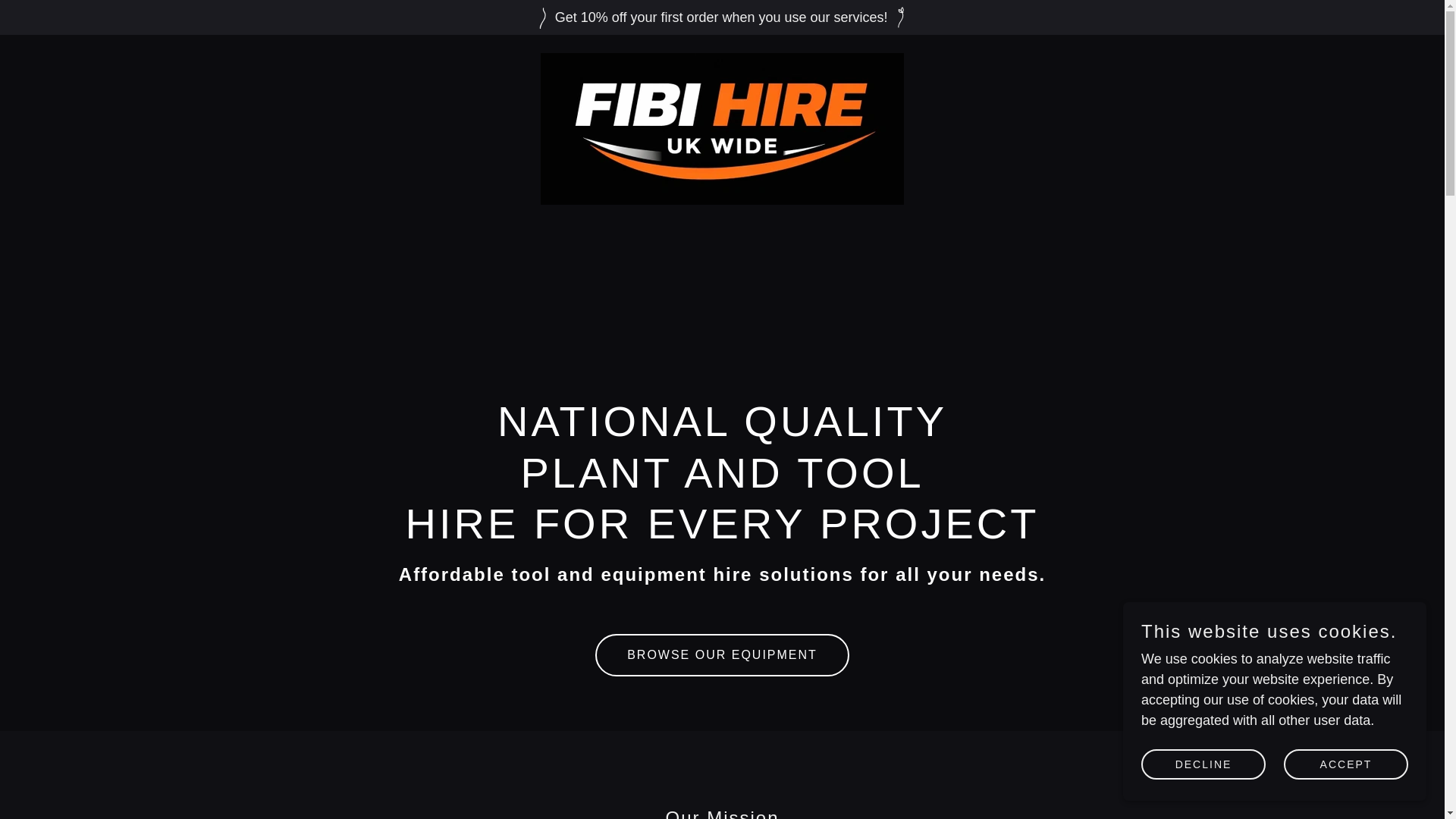 website screenshot of https://fibihire.com/