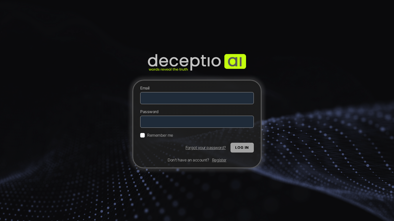 website screenshot of https://analysis.deceptio.ai/