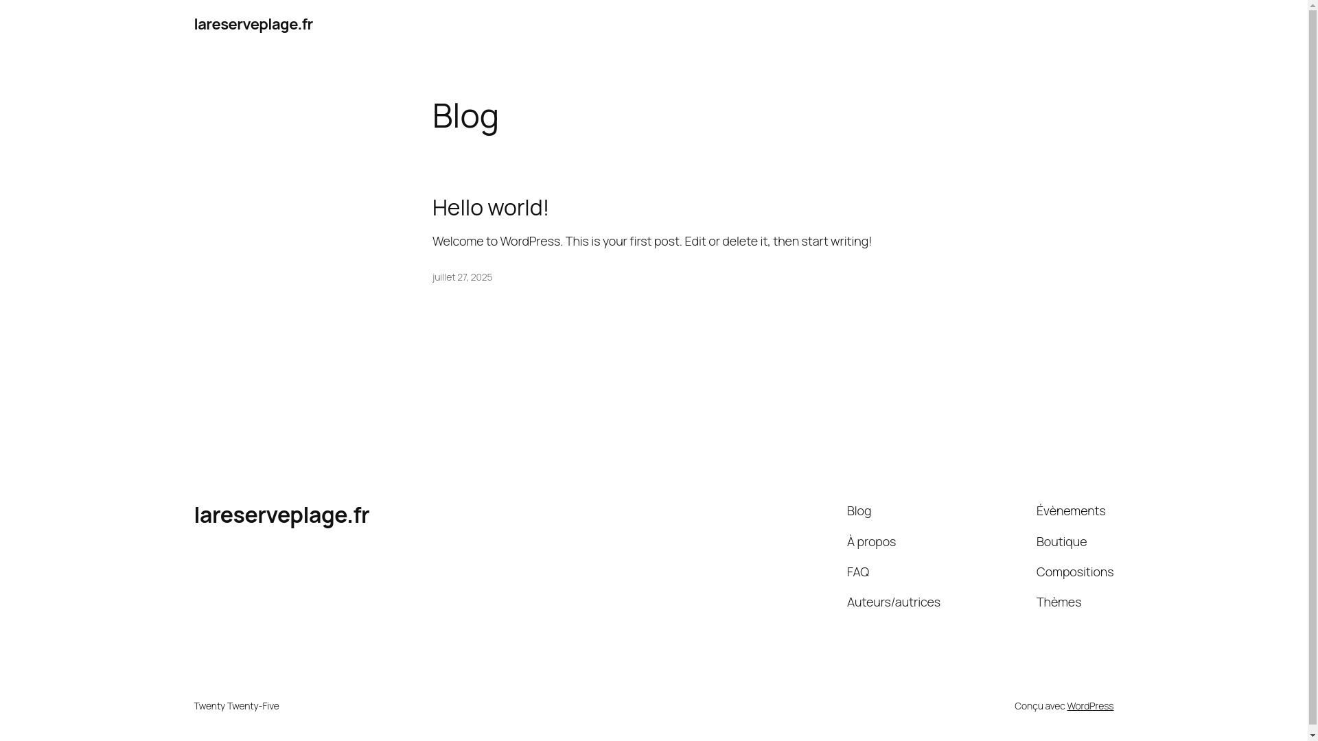 website screenshot of https://lareserveplage.fr/