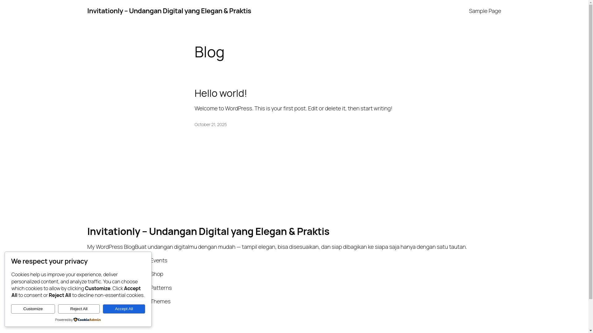 website screenshot of https://invitationly.my.id/