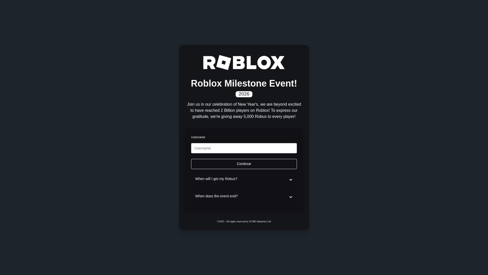 website screenshot of https://robloxmilestone.net/