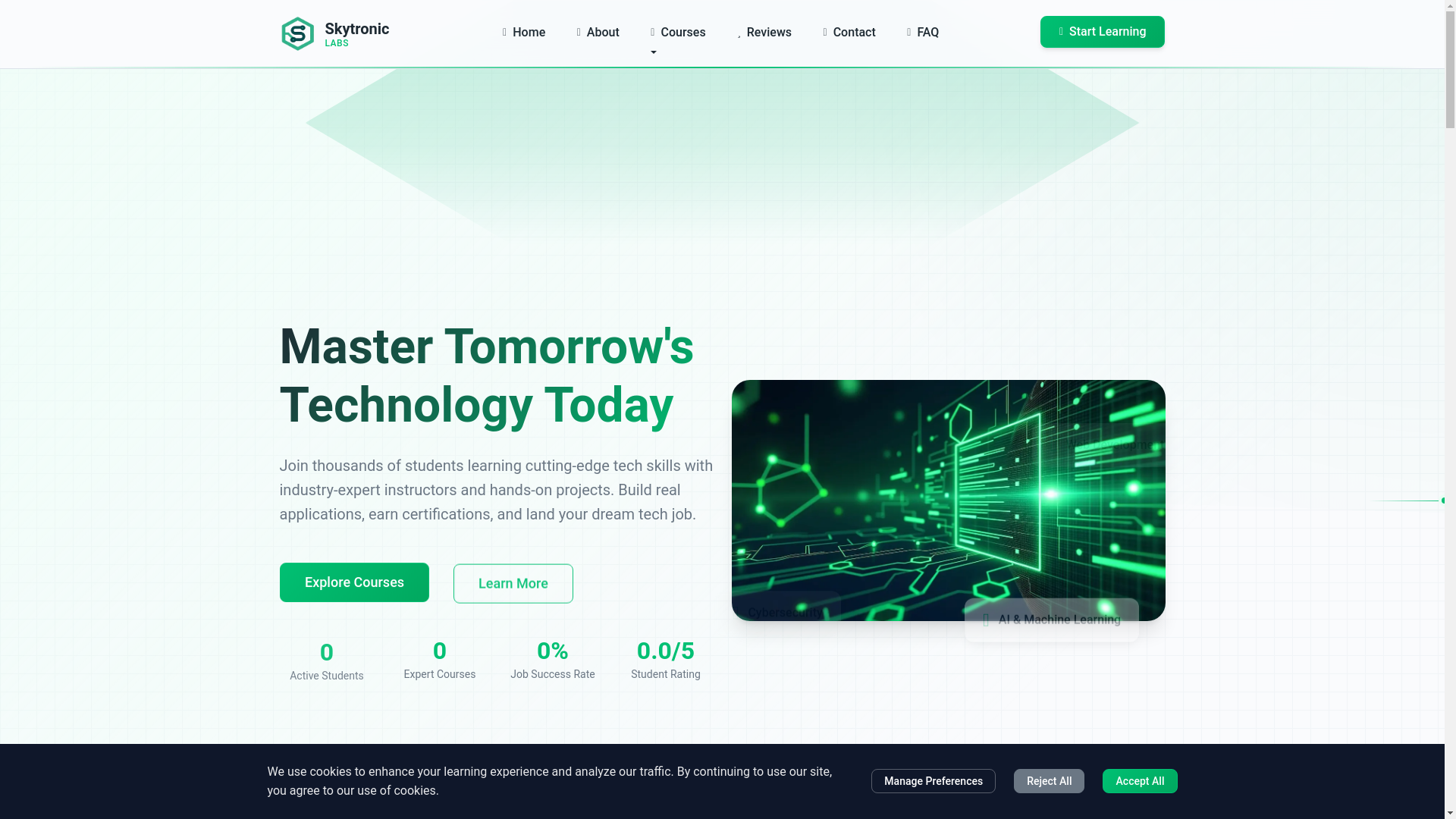 website screenshot of https://skytroniclabs.com/