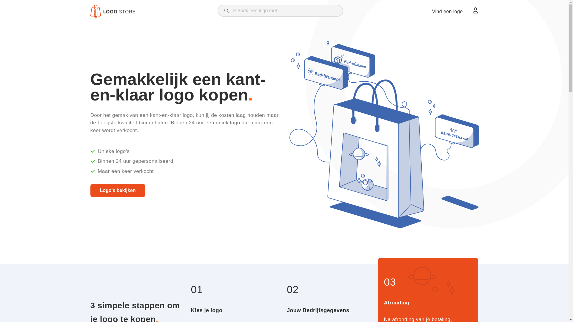 website screenshot of https://kant-en-klaar-logo-kopen.nl/