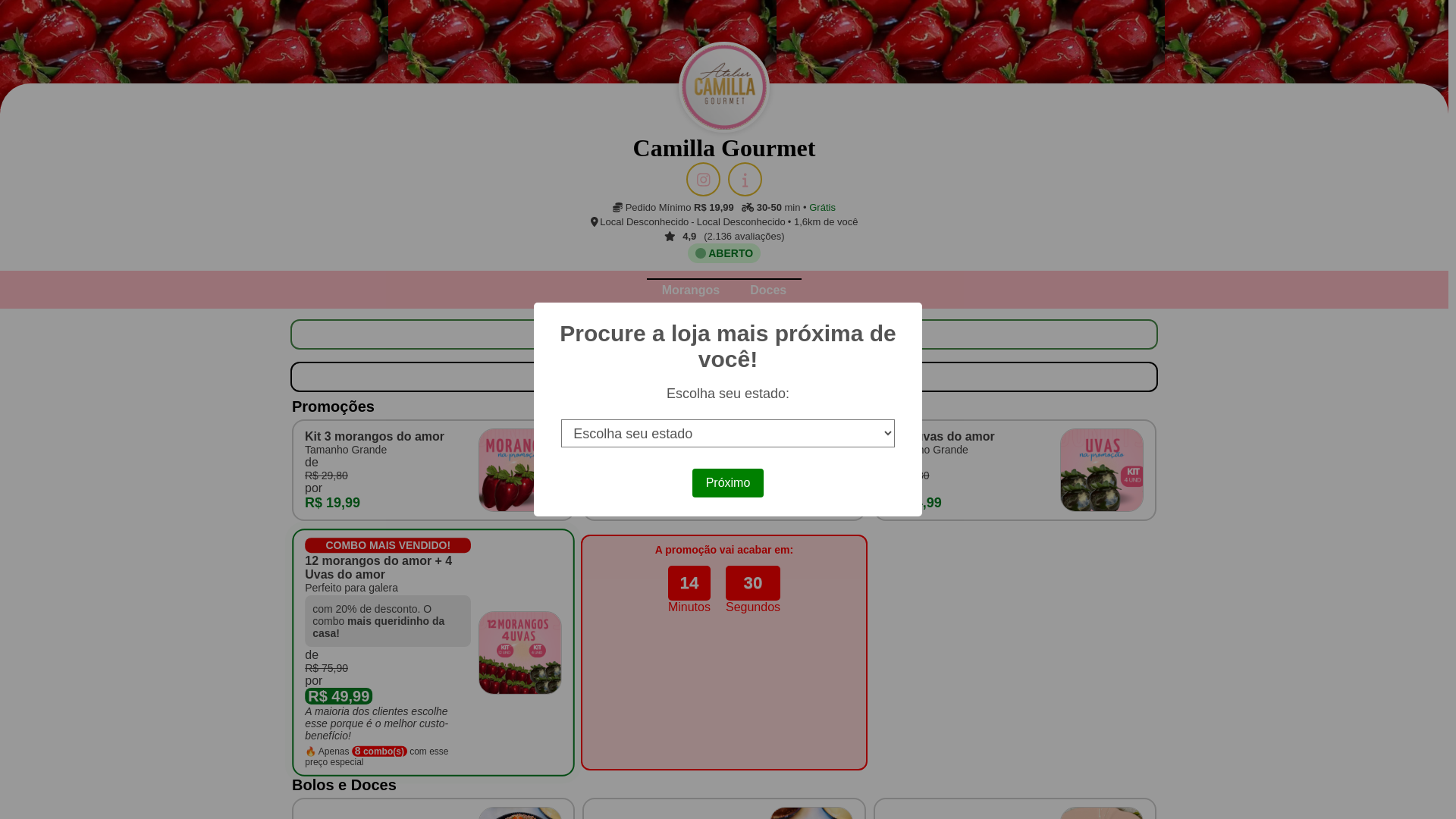 website screenshot of https://morango1-delivery.site/