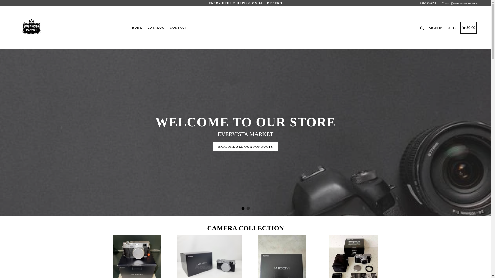 website screenshot of https://evervistamarket.store/