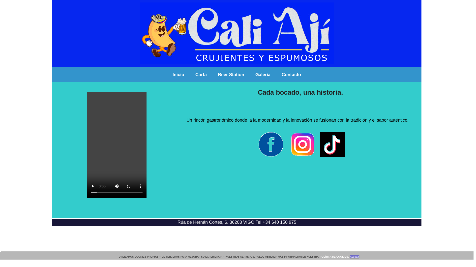 website screenshot of https://cali-aji.es/