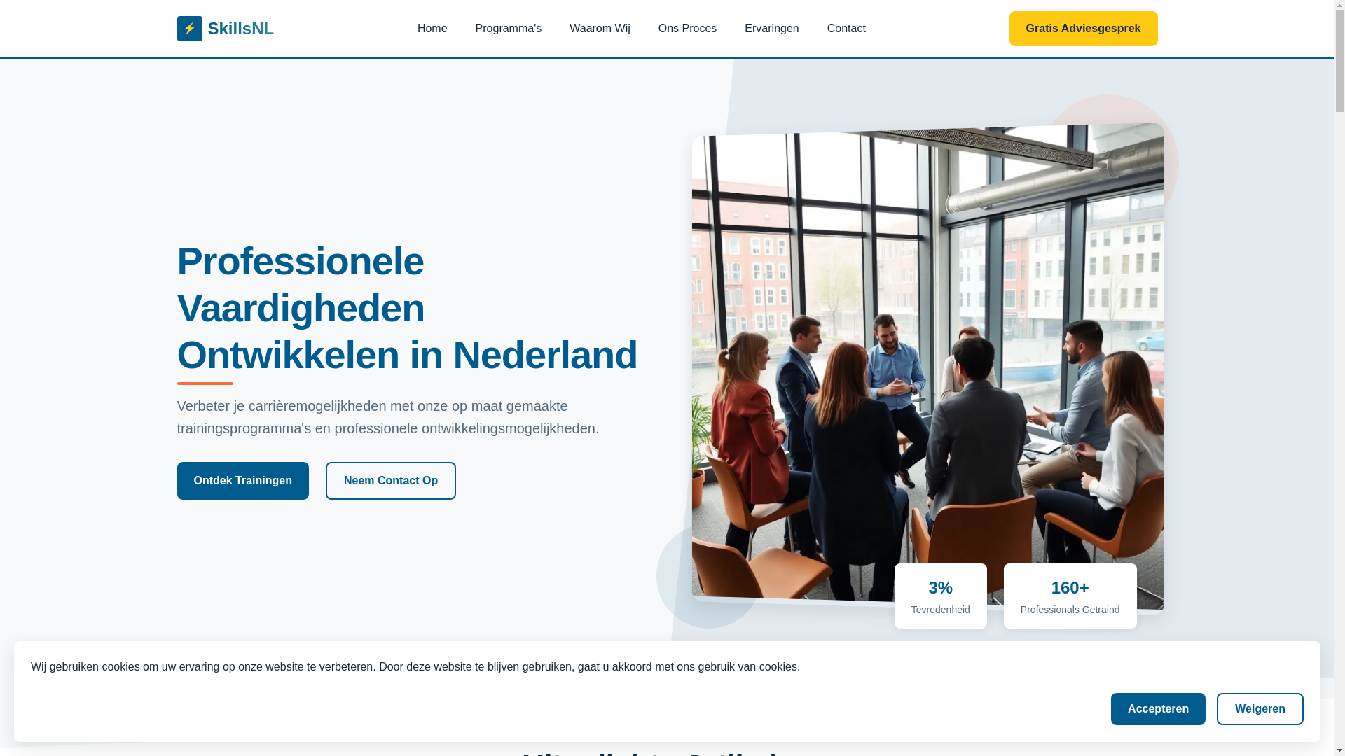 website screenshot of https://professionalskills-nl.com/