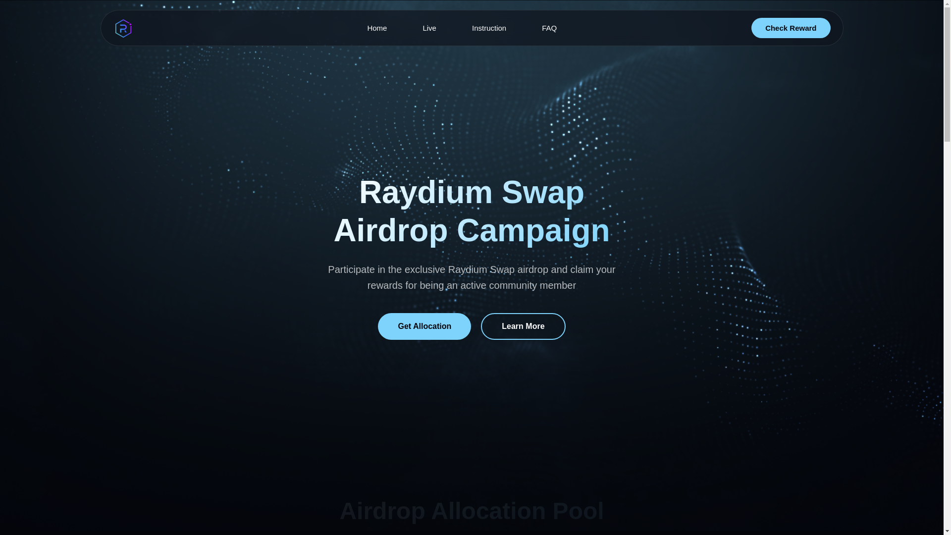 website screenshot of https://ray-protocol.network/