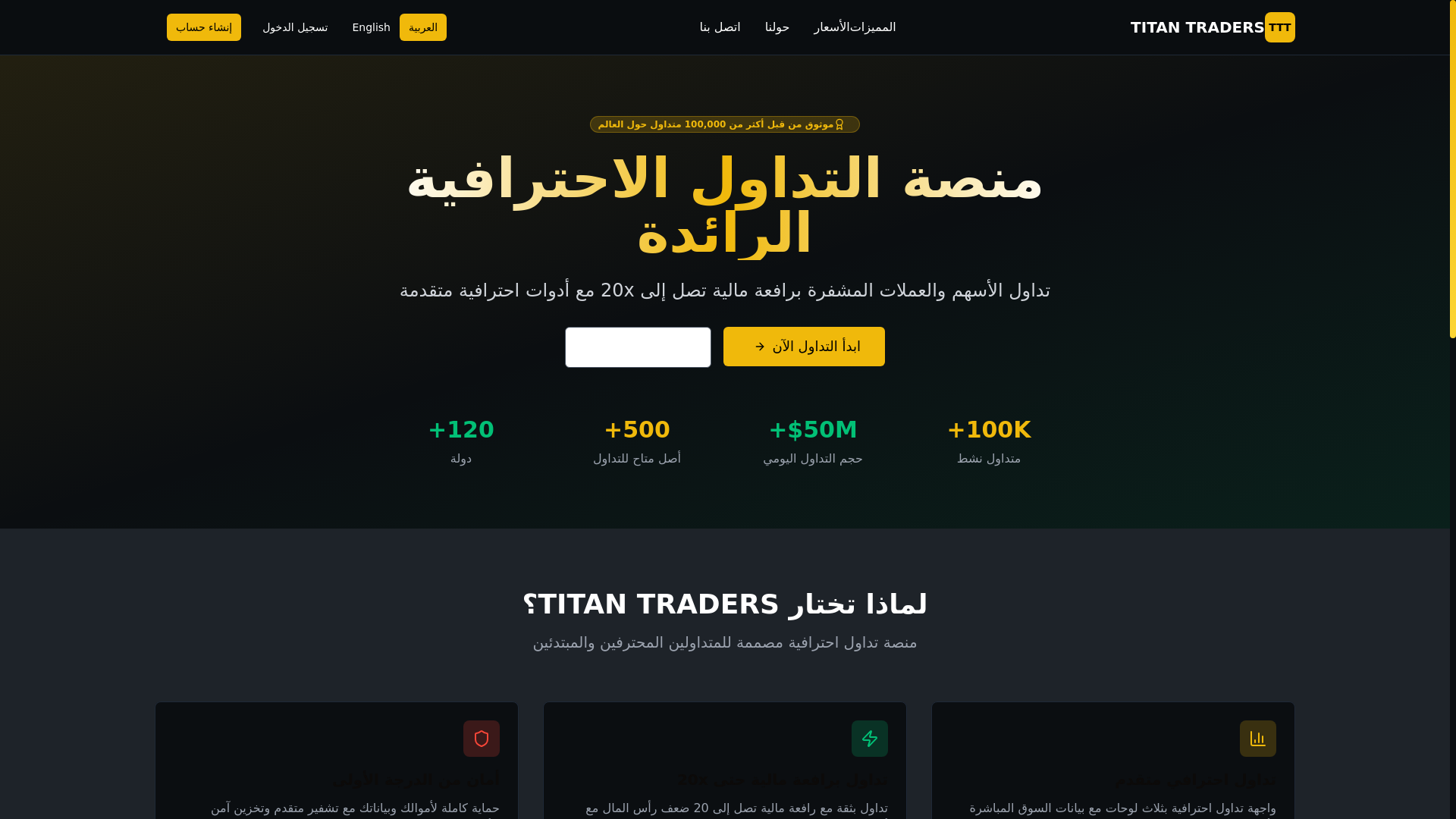 website screenshot of https://titantraders.online/