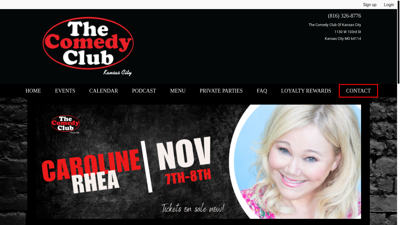 website screenshot of https://worstcomedyclubkc.com/