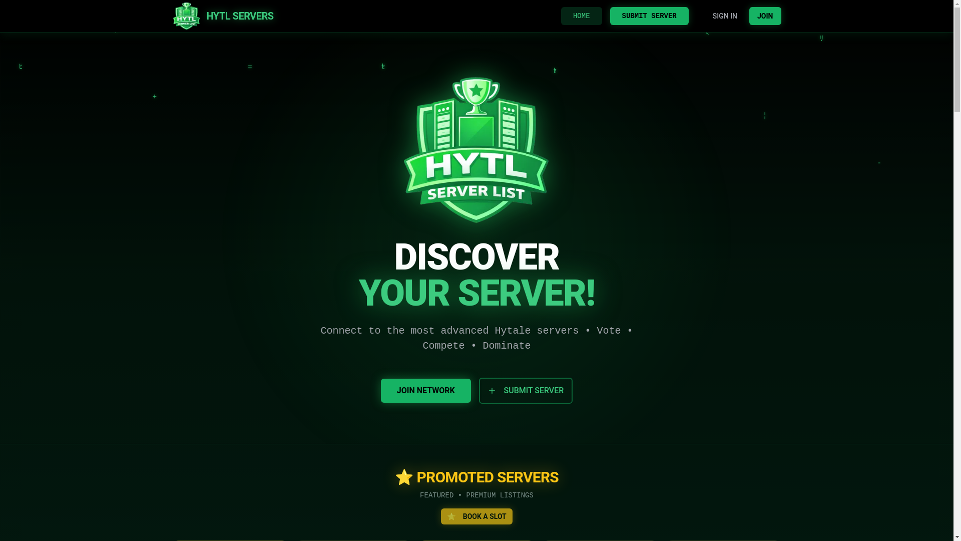 website screenshot of https://hytlservers.com/