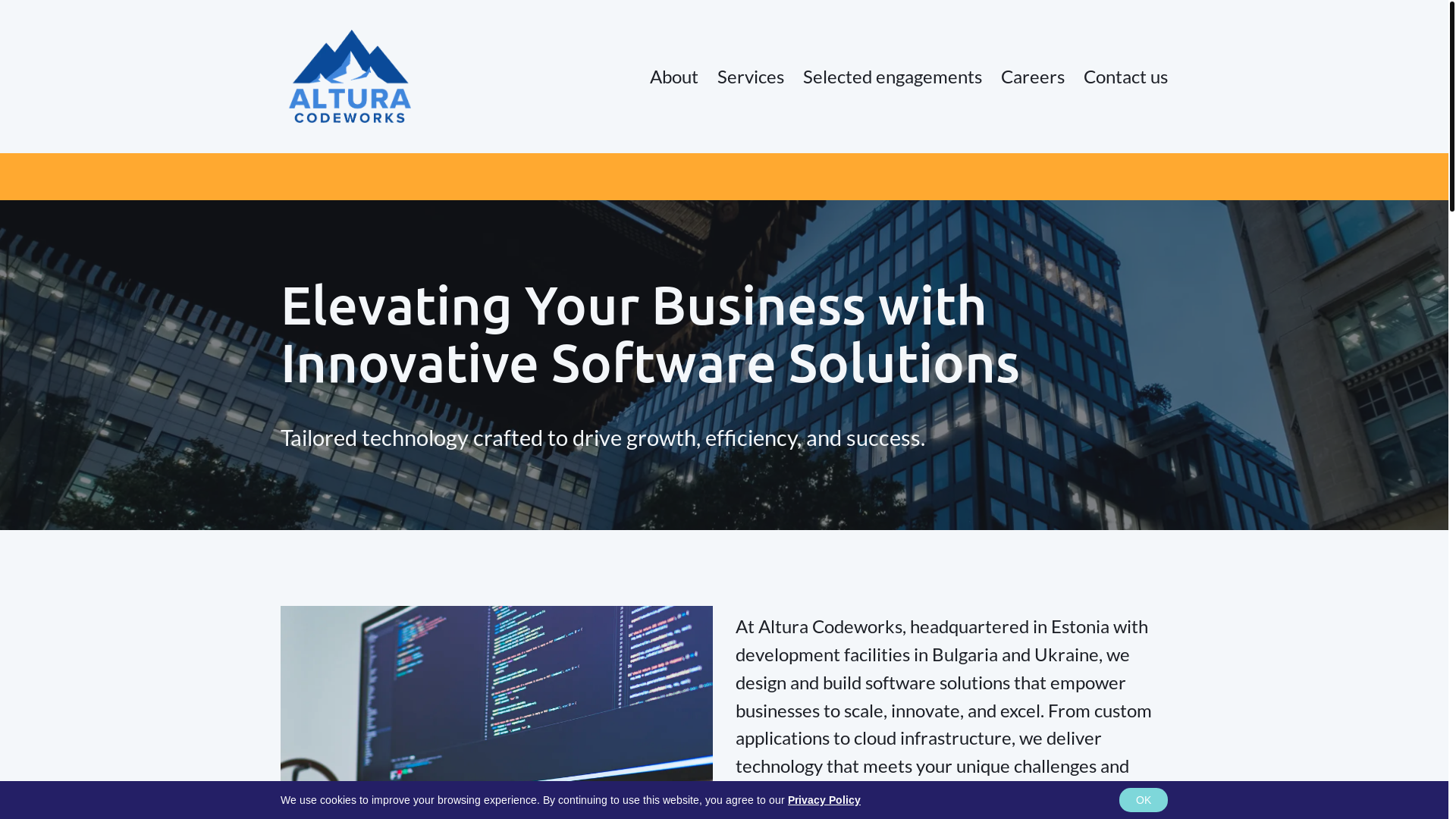 website screenshot of https://alturacodeworks.digital/